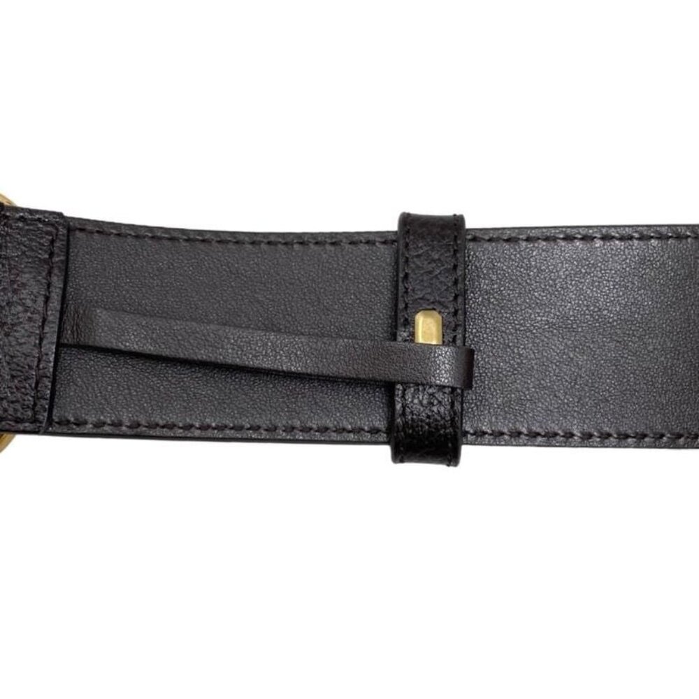 Gucci Wide Belt Double G Dj20 T 1000 Calfskinleather Black Goldhardware - Picture 7 of 8